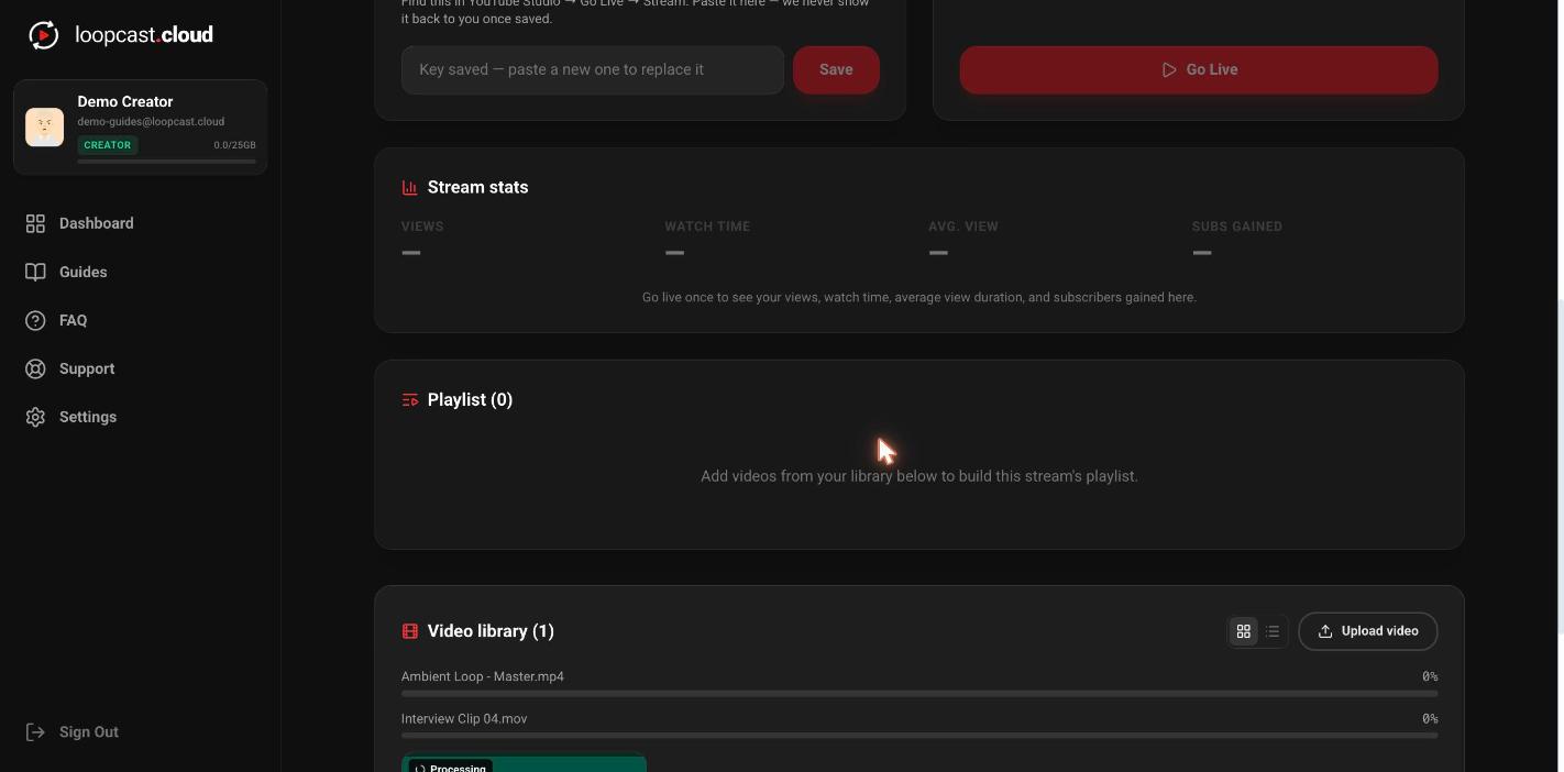 Plusieurs vidéos en cours d'import simultané, chacune avec son nom de fichier et son pourcentage